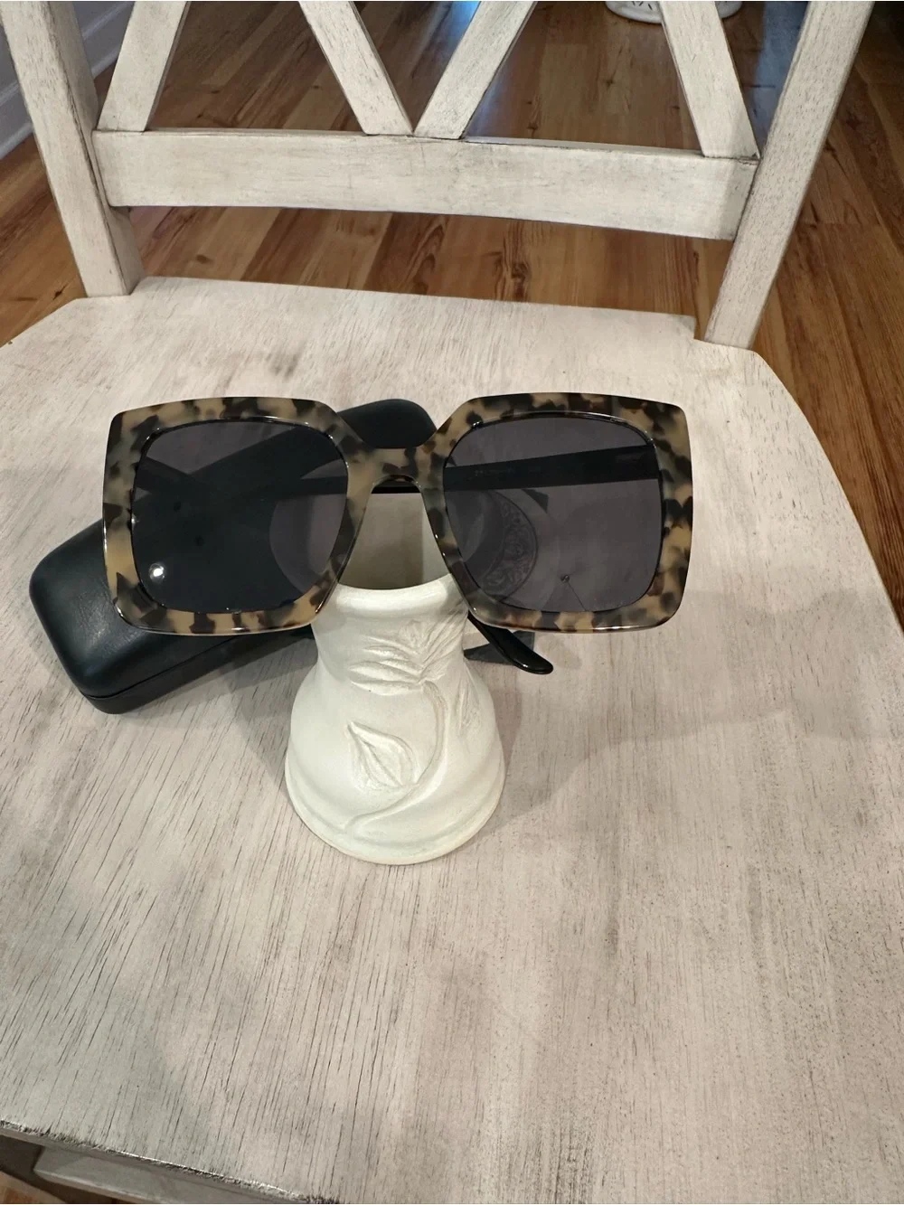 H by Halston Tortoiseshell Square Sunglasses with Dark Lenses